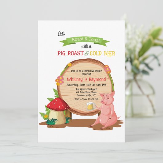 Geroosterde varken kaart (Staand voorkant)