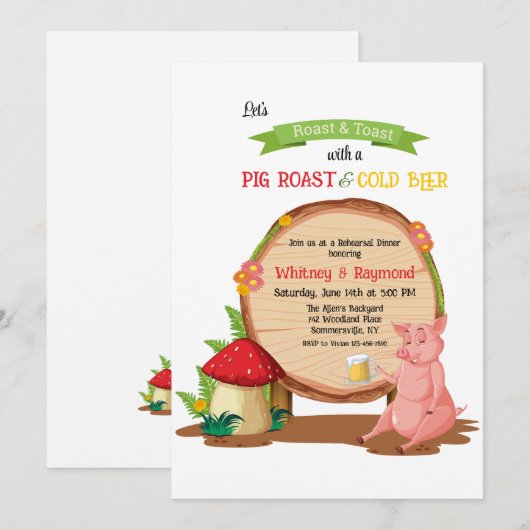 Geroosterde varken kaart (Voorkant / Achterkant)