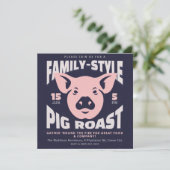 Geroosterde Varkens Familie Stijl Kaart (Staand voorkant)