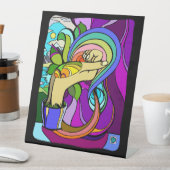 geroot potentiaalvoetteken reclamebord met voetstuk (Insitu)