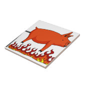 Geroste varkens op een kuil tegeltje (Zijkant)