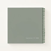 Geroteerd script Sage Oh Baby shower Gastenboek Notitieboek (Achterkant)