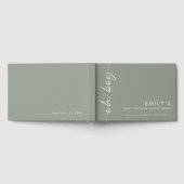 Geroteerd Script Sage Oh Boy Baby shower Gastenboe Gastenboek (Volledig)