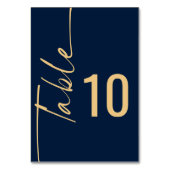 Geroteerde kalligrafie Navy Blauw Goud Script brui Kaart (Voorkant)