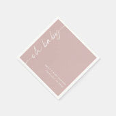 Geroteerde scriptnaam Dusty Roos OH Baby shower Servet (Hoek)