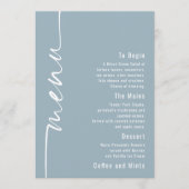 Geroteerde tekst Dusty Blue Wedding Menu Kaart (Voorkant)