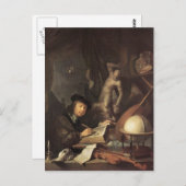 Gerrit Dou - De schilder in zijn workshop Briefkaart (Voorkant / Achterkant)