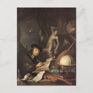 Gerrit Dou - De schilder in zijn workshop Briefkaart