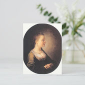 Gerrit Dou-Portret van een jonge vrouw Briefkaart (Staand voorkant)