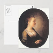 Gerrit Dou-Portret van een jonge vrouw Briefkaart (Voorkant / Achterkant)