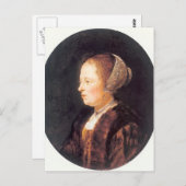 Gerrit Dou - Portret van een vrouw Briefkaart (Voorkant / Achterkant)