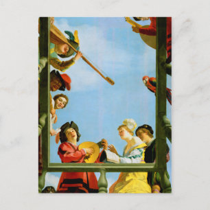 Gerrit Van Honthorst Musical Group Balcony Art Briefkaart