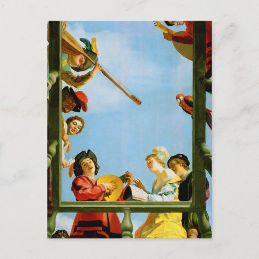 Gerrit Van Honthorst Musical Group Balcony Art Briefkaart (Voorkant)
