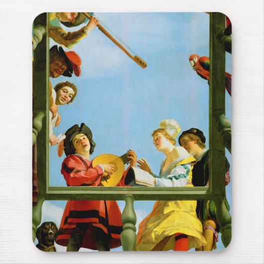 Gerrit Van Honthorst Musical Group Balcony Art Muismat (Voorkant)