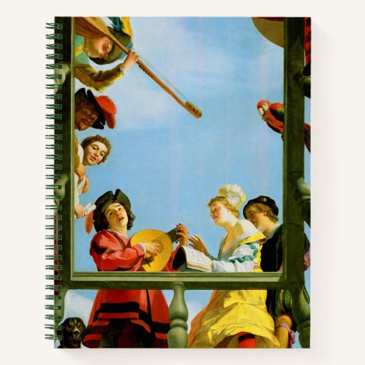 Gerrit Van Honthorst Musical Group Balcony Art Notitieboek (Voorkant)