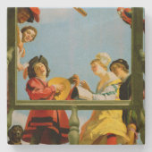 Gerrit Van Honthorst Musical Group Balcony Art Stenen Onderzetter (Voorkant)