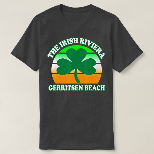 Gerritsen Beach Irish Riviera Funny Shamrock Retro T-shirt (Design voorkant)