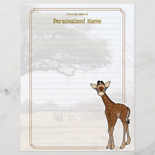 Gerry Giraffe Savanna bekleed papier blad