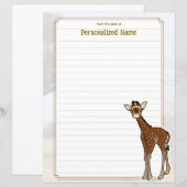 Gerry Giraffe White Lined Paper Sheet (Voorkant / Achterkant)