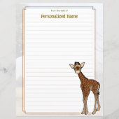 Gerry Giraffe White Lined Paper Sheet (Voorkant)