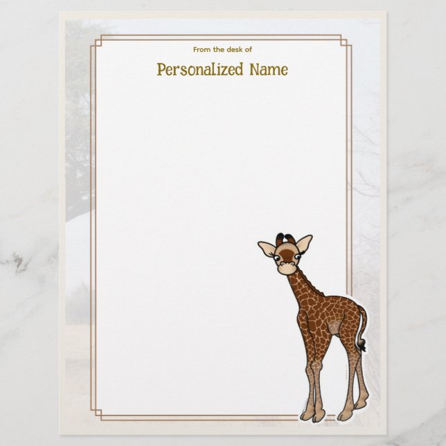 Gerry Giraffe White ongevoerd Briefhoofd (Voorkant)