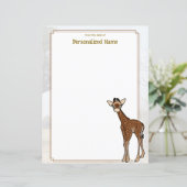 Gerry Giraffe Wit Ongevoerd Papieren Blad (Staand voorkant)