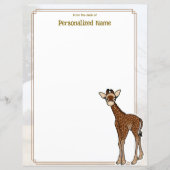 Gerry Giraffe Wit Ongevoerd Papieren Blad (Voorkant)