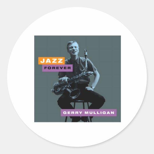 Gerry Mulligan Ronde Sticker (Voorkant)
