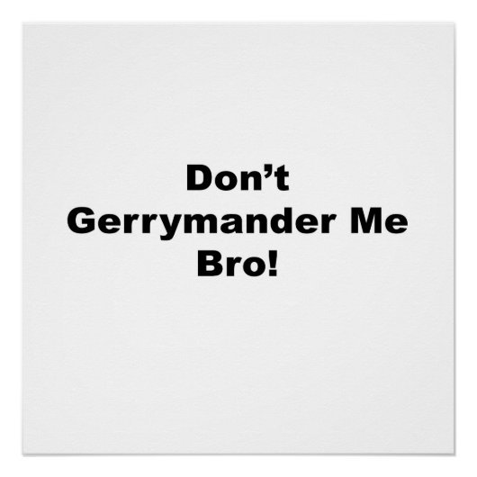 Gerrymander me Bro Protest niet Poster (Voorkant)