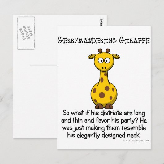 Gerrymandering congresdistricten briefkaart (Voorkant / Achterkant)
