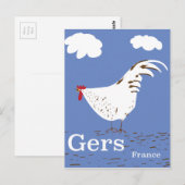 Gers Frankrijk Vintage reisposter Briefkaart (Voorkant / Achterkant)