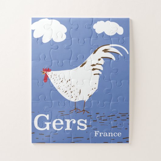 Gers Frankrijk Vintage reisposter Legpuzzel (Verticaal)