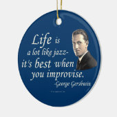 Gershwin over het leven keramisch ornament (Links)