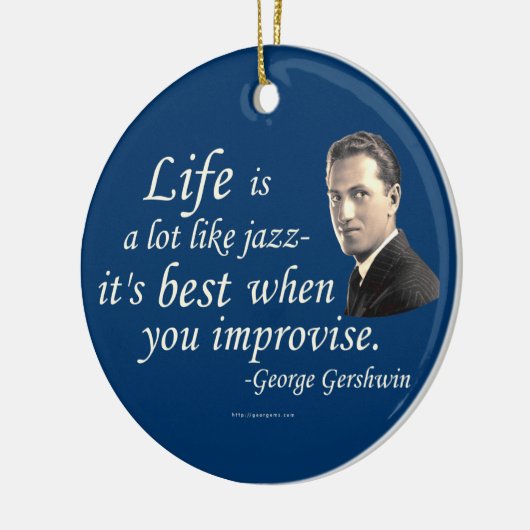 Gershwin over het leven keramisch ornament (Links)