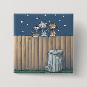 Gerst Katten op een hek-Button Vierkante Button 5,1 Cm (Voorkant)