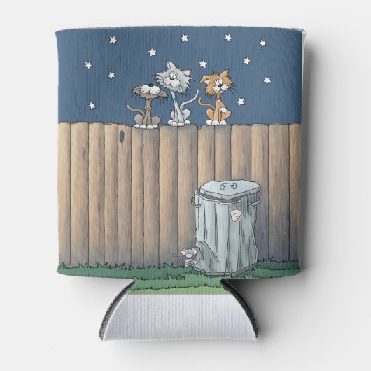 Gerst Katten op een hek-Koelbox Blikjeskoeler (Voorkant)