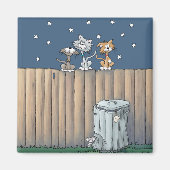 Gerst Katten op een hek Magnet (Voorkant)