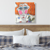 "Gertie", grillige portret canvas Afdruk (Insitu (Slaapkamer))