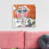 "Gertie", grillige portret canvas Afdruk (Insitu (Woonkamer))