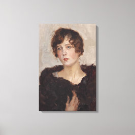 Gertie in een Fur Coat (door Isaac Israëels) Canvas Afdruk