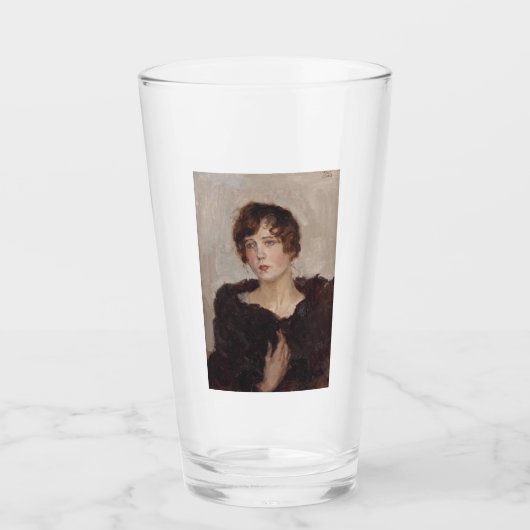 Gertie in een Fur Coat (door Isaac Israëels) Glas (Voorkant)