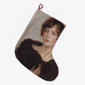 Gertie in een Fur Coat (door Isaac Israëels) Grote Kerstsok (Voorkant (Hangend))