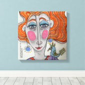 "Gertie," Speelse Portret Canvasprint Canvas Afdruk (Insitu (Houten vloer))