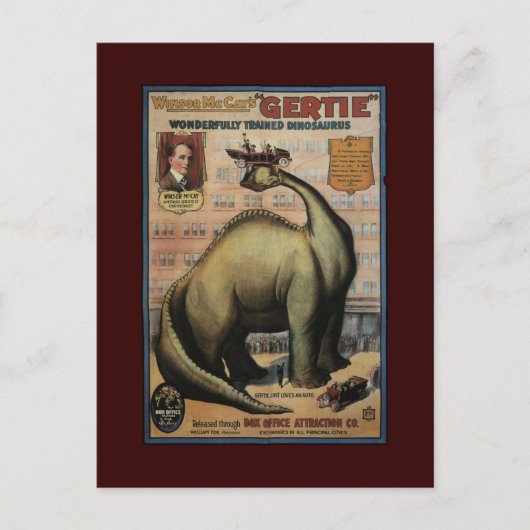 Gertie The Dinosaur Briefkaart (Voorkant)