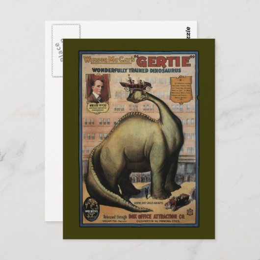 Gertie The Dinosaur Briefkaart (Voorkant / Achterkant)