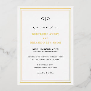 Gertrude Classic Elegant Folie Uitnodiging