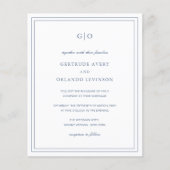 Gertrude Dusty Blauw Elegante Huwelijksuitnodiging (Voorkant)