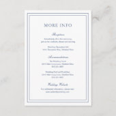 Gertrude Dusty Blue Classic Elegant Wedding Informatiekaartje (Voorkant)