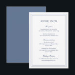 Gertrude Dusty Blue Classic Elegant Wedding Informatiekaartje<br><div class="desc">Klassieke,  stoffige blauwe trouwbehuizing met een eenvoudig en minimaal design met uw details omringd door een dubbele rand. De doopvonten afwisselen tussen en elegant manuscript,  een traditionele serif en minimaliseert serif doopvonten. Deze kaart is geweldig voor een officiële bruiloft.</div>