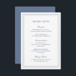 Gertrude Dusty Blue Classic Elegant Wedding Informatiekaartje<br><div class="desc">Klassieke,  stoffige blauwe trouwbehuizing met een eenvoudig en minimaal design met uw details omringd door een dubbele rand. De doopvonten afwisselen tussen en elegant manuscript,  een traditionele serif en minimaliseert serif doopvonten. Deze kaart is geweldig voor een officiële bruiloft.</div>